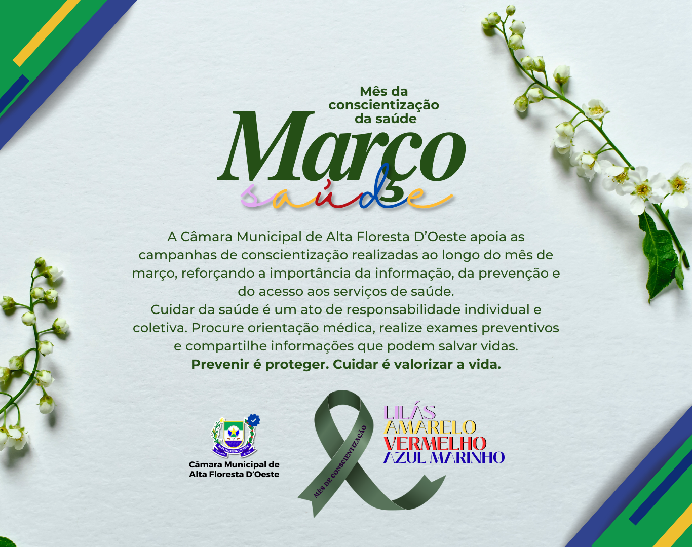 🎗Março reforça campanhas nacionais de conscientização e prevenção em saúde