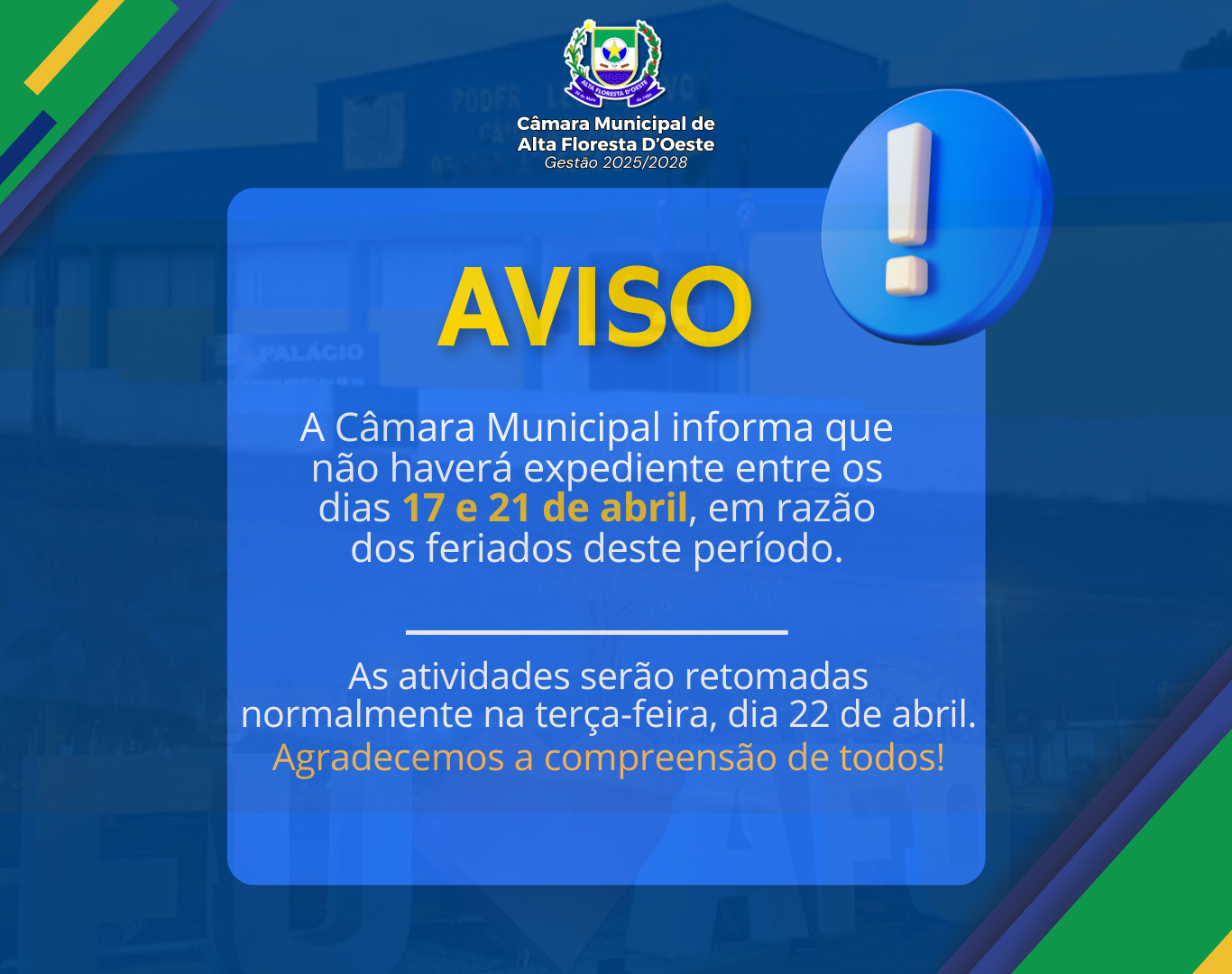 📢 Comunicado Importante – Expediente da Câmara Municipal 🏛️