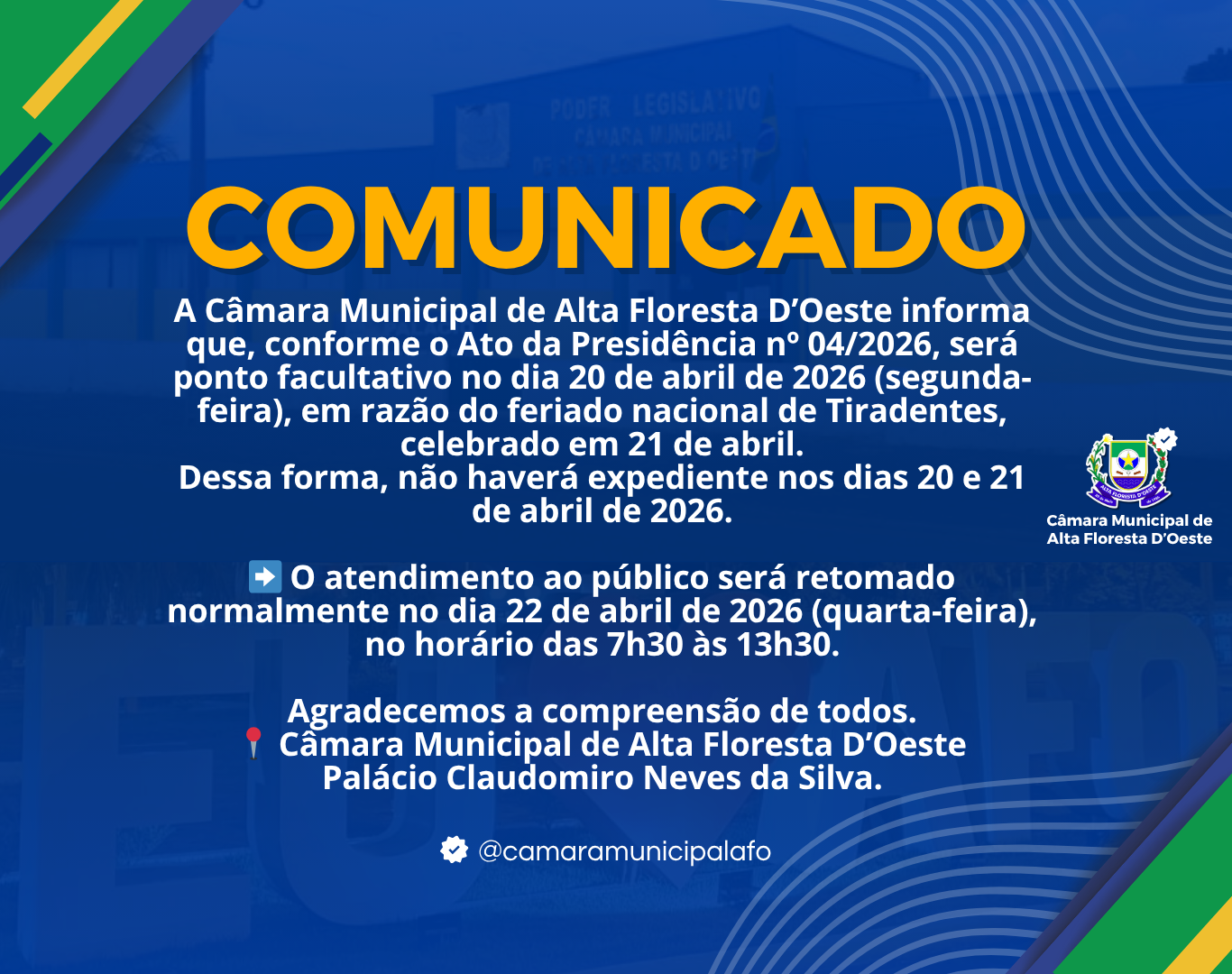 🟢COMUNICADO DE FERIADO