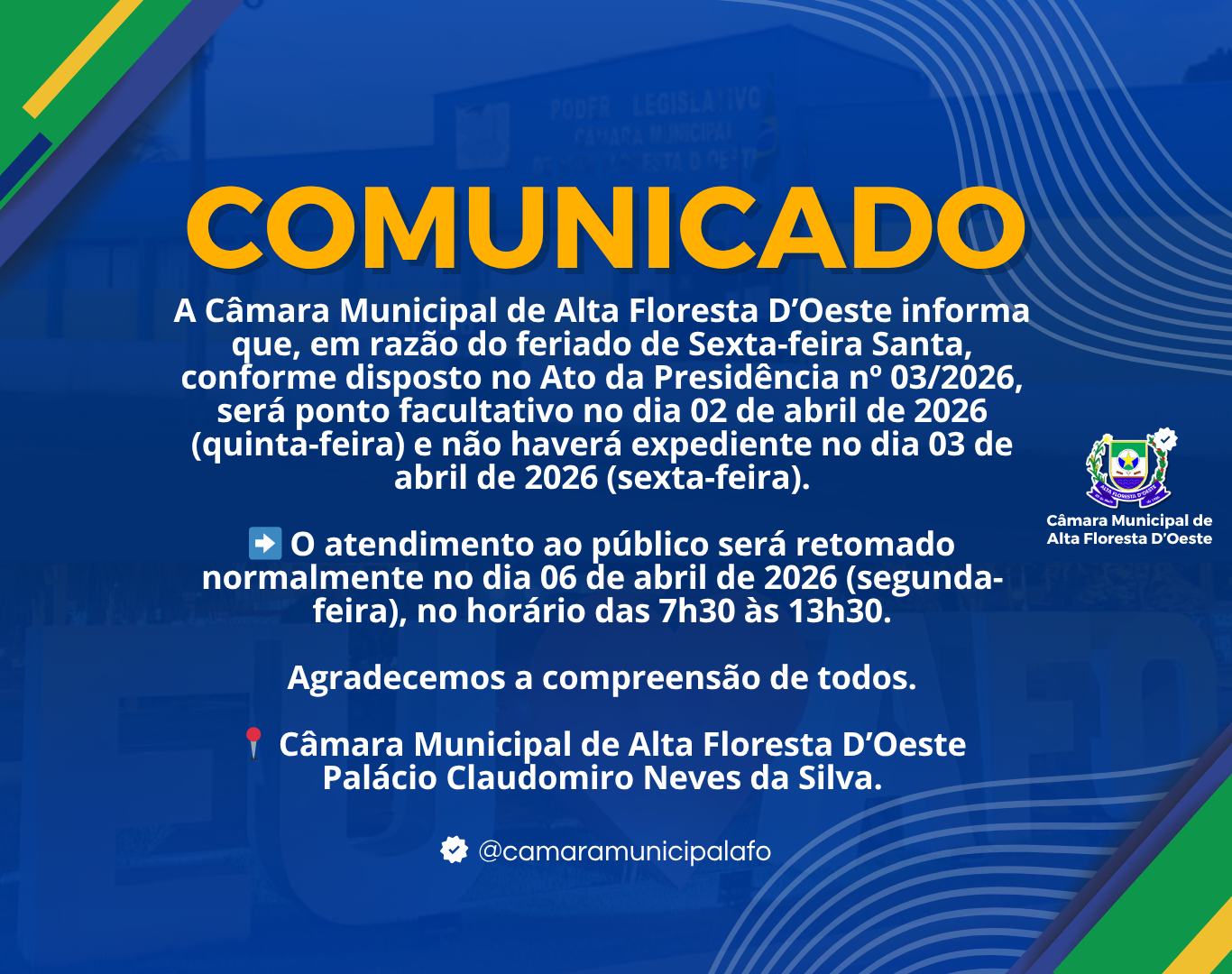 ➡️ COMUNICADO DE FUNCIONAMENTO