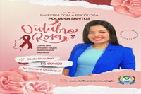 A Câmara Municipal de Alta Floresta D'Oeste, convida à todos para participar da palestra com a Psicóloga POLIANA SANTOS.